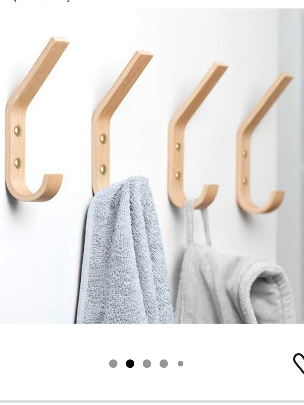Minimalist Natural Wood Wall Hook - Set of 4